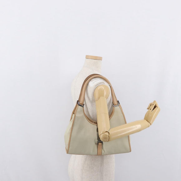 GUCCI Jackie Shoulder Bag Canvas Leather Beige Silver 002 1067 Auth fm5084