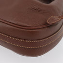 GUCCI Shoulder Bag Leather Brown Gold 007 984 0065 Auth fm5085-11