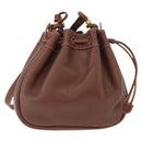 GUCCI Shoulder Bag Leather Brown Gold 007 984 0065 Auth fm5085-2