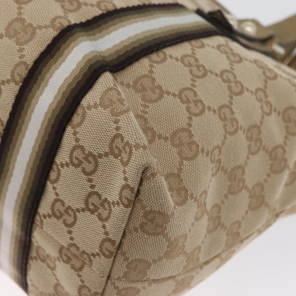 GUCCI GG Canvas Tragetasche Beige Gold 137396 Auth fm5086