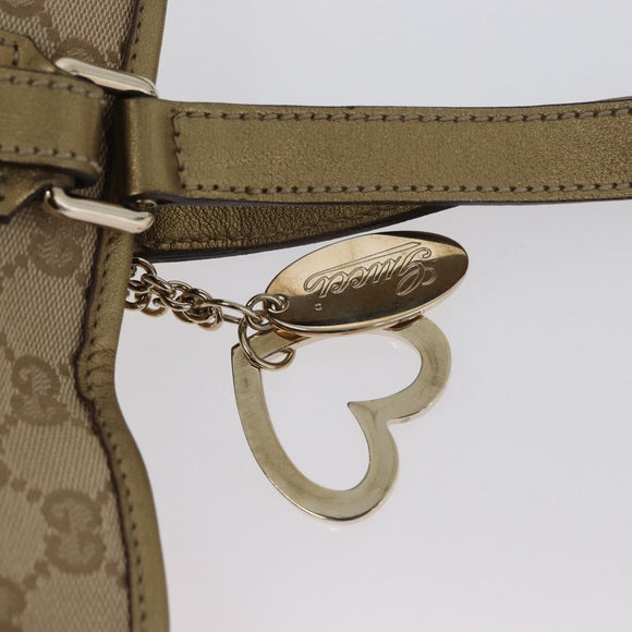 GUCCI GG Canvas Tragetasche Beige Gold 137396 Auth fm5086