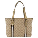 GUCCI GG Canvas Tragetasche Beige Gold 137396 Auth fm5086-2