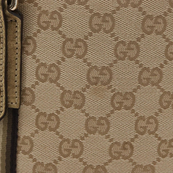 GUCCI GG Canvas Tragetasche Beige Gold 137396 Auth fm5086