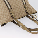 GUCCI GG Canvas Tote Bag Beige Gold 137396 Auth fm5086-7