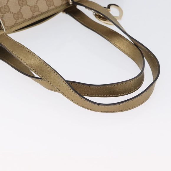 GUCCI GG Canvas Tragetasche Beige Gold 137396 Auth fm5086