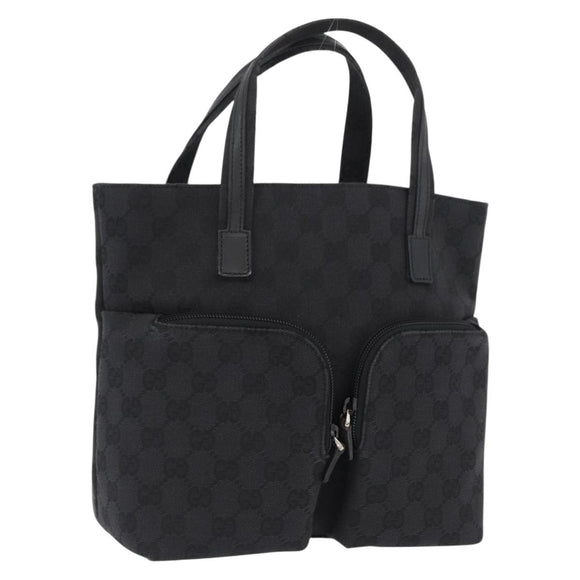 GUCCI GG Canvas Handtas Zwart Zilver 002 1080 Auth fm5087