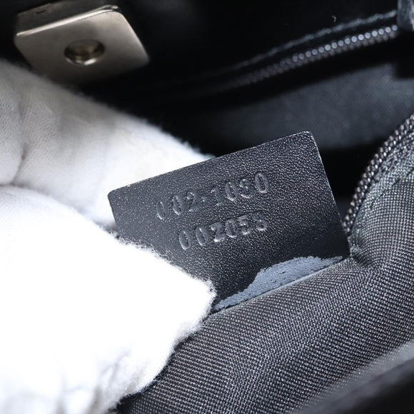GUCCI GG Canvas Handtas Zwart Zilver 002 1080 Auth fm5087