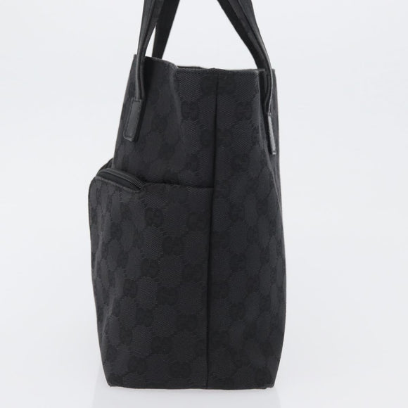 GUCCI GG Canvas Handtas Zwart Zilver 002 1080 Auth fm5087