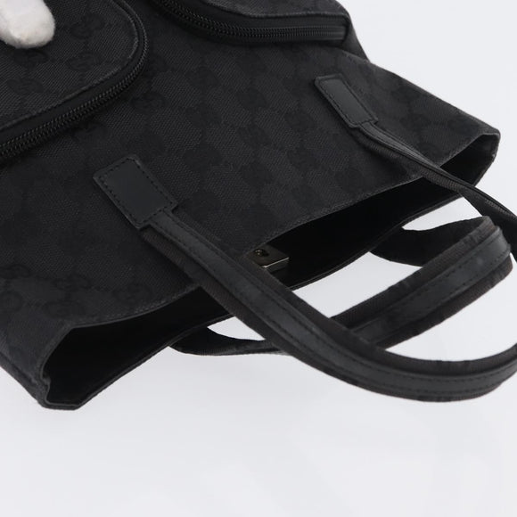 GUCCI GG Canvas Handtas Zwart Zilver 002 1080 Auth fm5087