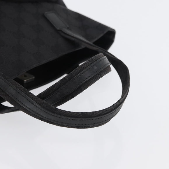 GUCCI GG Canvas Handtas Zwart Zilver 002 1080 Auth fm5087