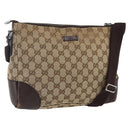 GUCCI GG Canvas Shoulder Bag Beige Silver 114273 Auth fm5091-1