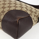 GUCCI GG Canvas Shoulder Bag Beige Silver 114273 Auth fm5091-9