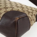 GUCCI GG Canvas Shoulder Bag Beige Silver 114273 Auth fm5091-15