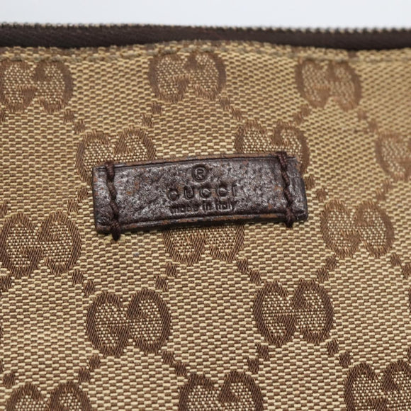 GUCCI GG Canvas Shoulder Bag Beige Silver 114273 Auth fm5091