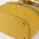 CHANEL Matelasse Chain Aquarium Backpack Leather Vinyl Yellow CC Auth fm5093V-14