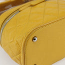 CHANEL Matelasse Chain Aquarium Backpack Leather Vinyl Yellow CC Auth fm5093V-15