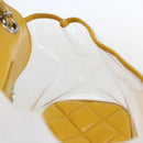 CHANEL Matelasse Chain Aquarium Backpack Leather Vinyl Yellow CC Auth fm5093V-20
