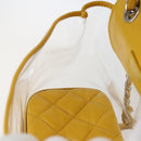 CHANEL Matelasse Chain Aquarium Backpack Leather Vinyl Yellow CC Auth fm5093V-21