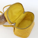 CHANEL Matelasse Chain Aquarium Backpack Leather Vinyl Yellow CC Auth fm5093V-22