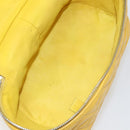CHANEL Matelasse Chain Aquarium Backpack Leather Vinyl Yellow CC Auth fm5093V-11