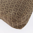 FENDI Zucchino Canvas Mamma Baguette Shoulder Bag Brown Auth fm5095-16