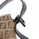 FENDI Zucchino Canvas Mamma Baguette Shoulder Bag Brown Auth fm5095-18