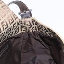 FENDI Zucchino Canvas Mamma Baguette Shoulder Bag Brown Auth fm5095-21