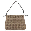 FENDI Zucchino Canvas Mamma Baguette Shoulder Bag Brown Auth fm5095-2