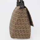 FENDI Zucchino Canvas Mamma Baguette Shoulder Bag Brown Auth fm5095-4