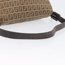 FENDI Zucchino Canvas Mamma Baguette Shoulder Bag Brown Auth fm5095-8