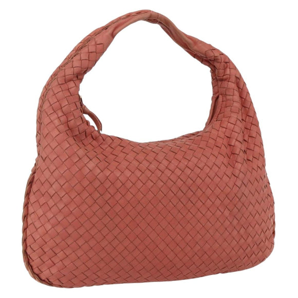 BOTTEGA VENETA INTRECCIATO Hobo Shoulder Bag Leather Outlet Pink Auth fm5096
