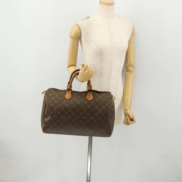 LOUIS VUITTON Monogram Speedy 35 Hand Bag M41524 LV Auth fm5101