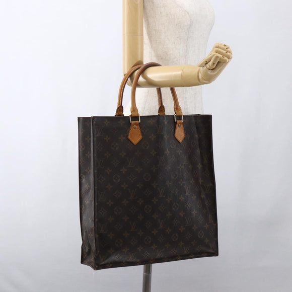 LOUIS VUITTON Monogram Sac Plat Hand Bag M51140 LV Auth fm5103