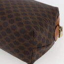 CELINE Macadam Canvas Pouch PVC Leather Brown Gold Auth fm5108-15