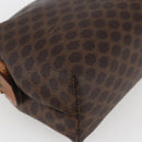 CELINE Macadam Canvas Pouch PVC Leather Brown Gold Auth fm5108-16