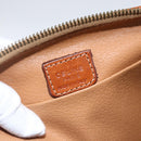 CELINE Macadam Canvas Pouch PVC Leather Brown Gold Auth fm5108-9