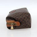 CELINE Macadam Canvas Pouch PVC Leather Brown Gold Auth fm5108-3
