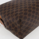 CELINE Macadam Canvas Pouch PVC Leather Brown Gold Auth fm5108-14