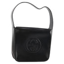 GUCCI Interlocking Bag Patent leather Black Silver 000 2023 0506 Auth fm5110-1