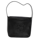 GUCCI Interlocking Bag Patent leather Black Silver 000 2023 0506 Auth fm5110-13