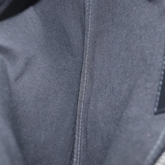 BALENCIAGA Navy clip M Clutch Bag Canvas Leather Beige Black 373834 Auth fm5111