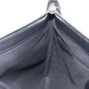 BALENCIAGA Navy clip M Clutch Bag Canvas Leather Beige Black 373834 Auth fm5111-17