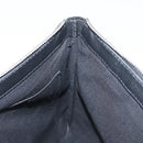 BALENCIAGA Navy clip M Clutch Bag Canvas Leather Beige Black 373834 Auth fm5111-18