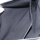 BALENCIAGA Navy clip M Clutch Bag Canvas Leather Beige Black 373834 Auth fm5111-11