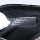 BALENCIAGA Navy clip M Clutch Bag Canvas Leather Beige Black 373834 Auth fm5111-12