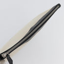 BALENCIAGA Navy clip M Clutch Bag Canvas Leather Beige Black 373834 Auth fm5111-5