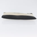 BALENCIAGA Navy clip M Clutch Bag Canvas Leather Beige Black 373834 Auth fm5111-6