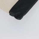BALENCIAGA Navy clip M Clutch Bag Canvas Leather Beige Black 373834 Auth fm5111-7