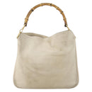 GUCCI Bamboo Shoulder Bag Suede Ivory Gold 001 2113 Auth fm5113-13
