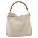 GUCCI Bamboo Shoulder Bag Suede Ivory Gold 001 2113 Auth fm5113-2